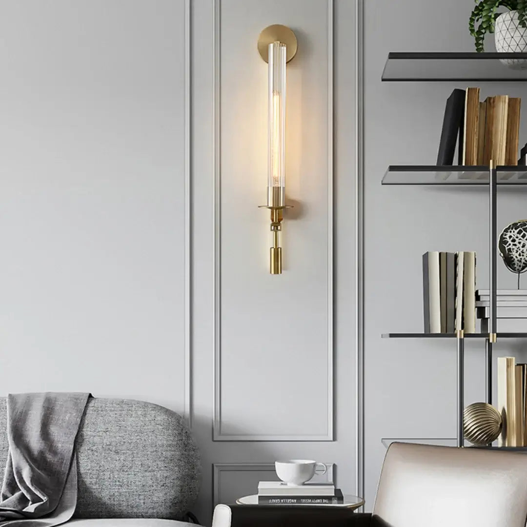 Ceshaisra French Classicism Plug-in Brass Glass Wall Lamp - Letslighting