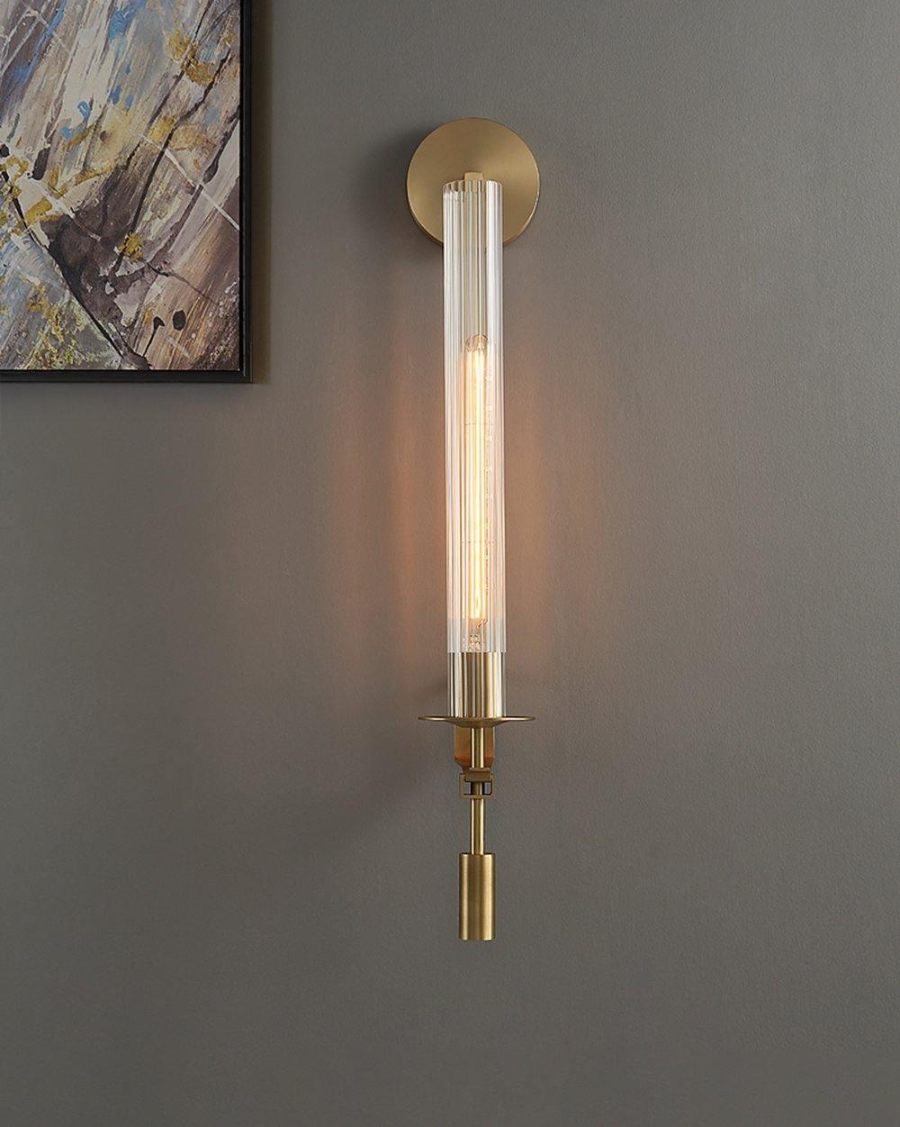 Ceshaisra French Classicism Plug-in Brass Glass Wall Lamp - Letslighting