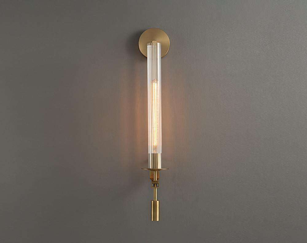 Ceshaisra French Classicism Plug-in Brass Glass Wall Lamp - Letslighting