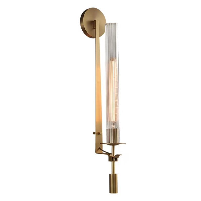 Ceshaisra French Classicism Plug-in Brass Glass Wall Lamp - Letslighting