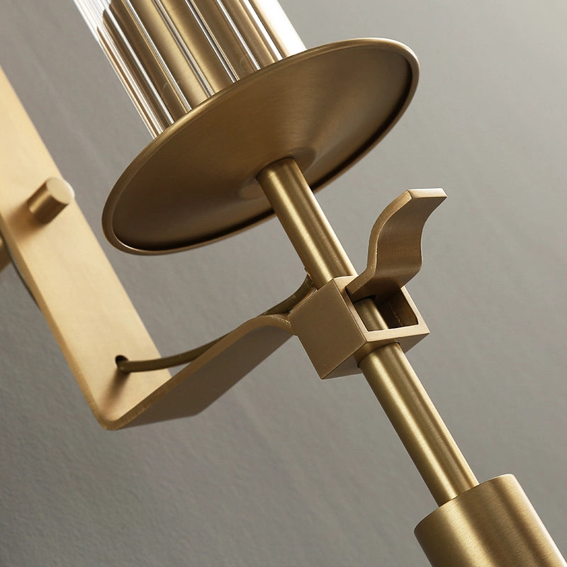 Ceshaisra French Classicism Plug-in Brass Glass Wall Lamp - Letslighting