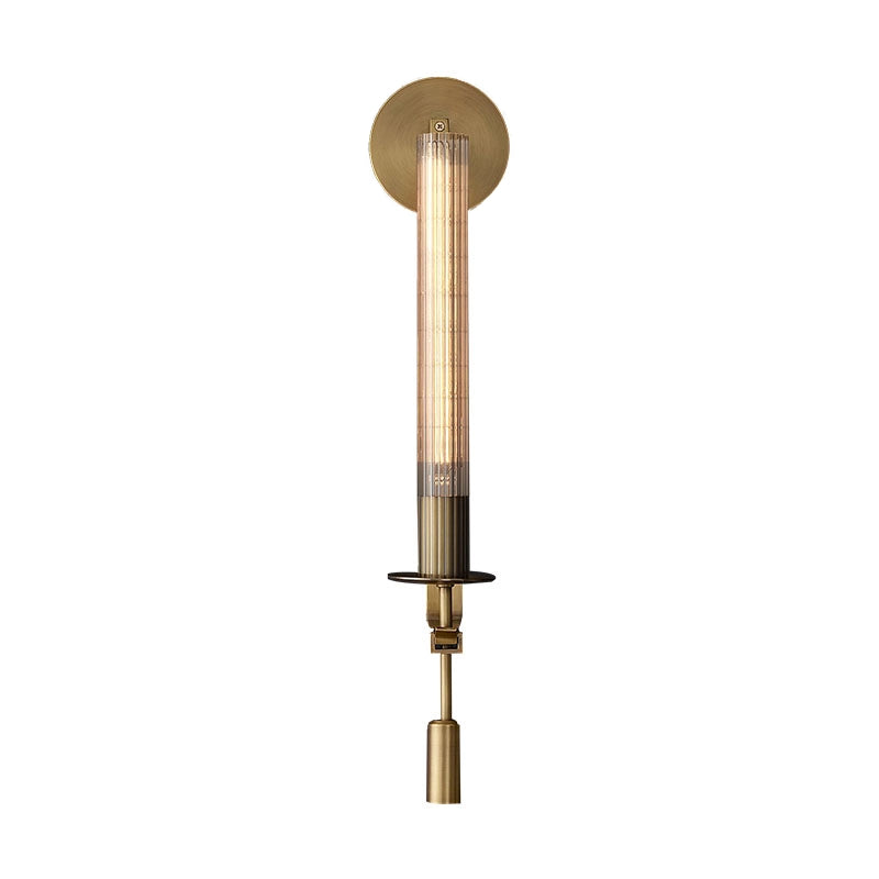 Ceshaisra French Classicism Plug-in Brass Glass Wall Lamp - Letslighting