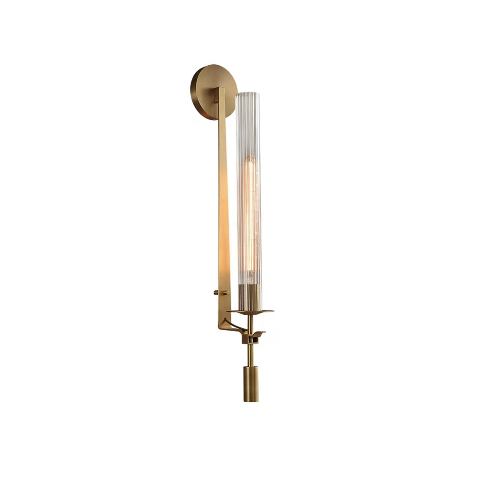 Ceshaisra French Classicism Plug-in Brass Glass Wall Lamp - Letslighting