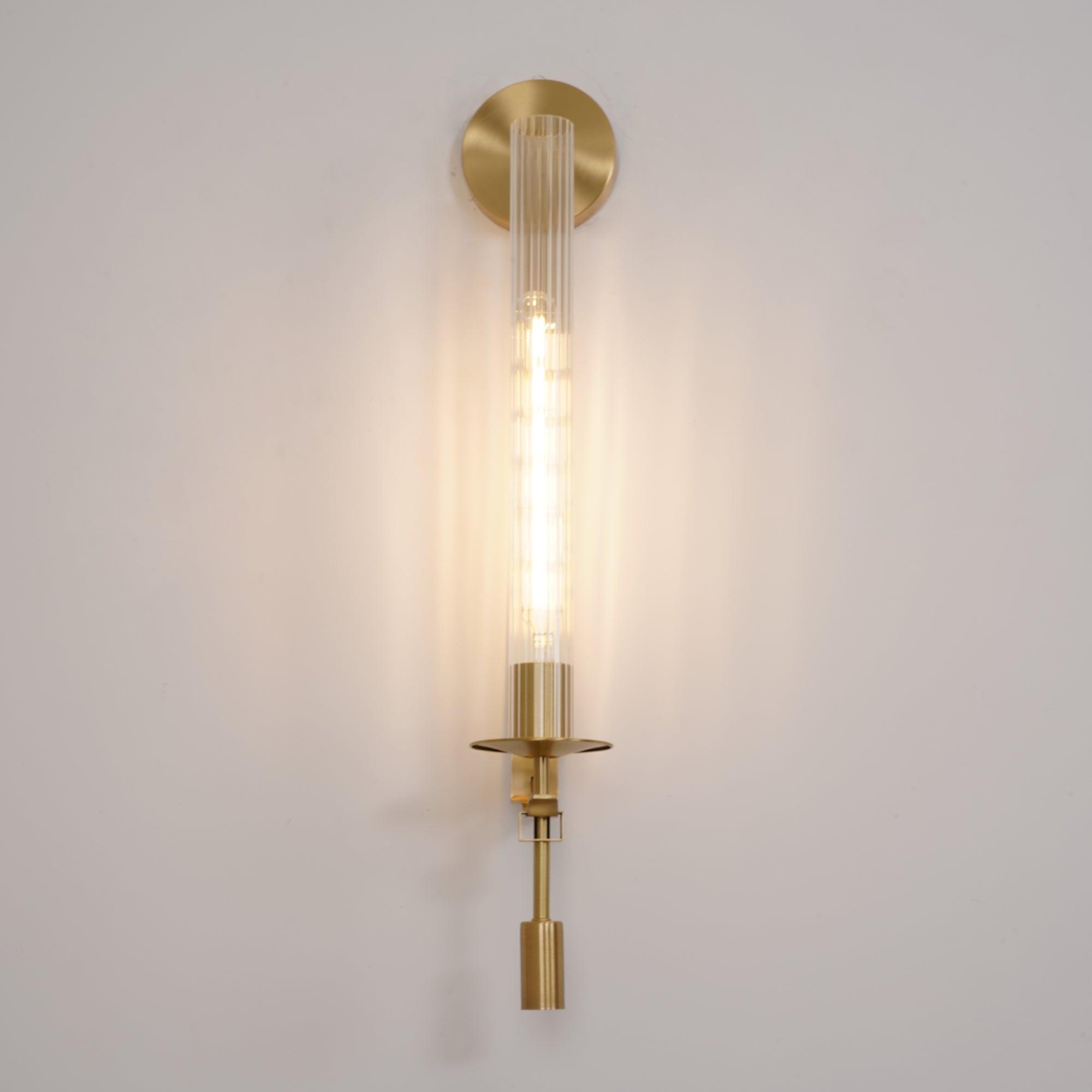 Ceshaisra French Classicism Plug-in Brass Glass Wall Lamp - Letslighting