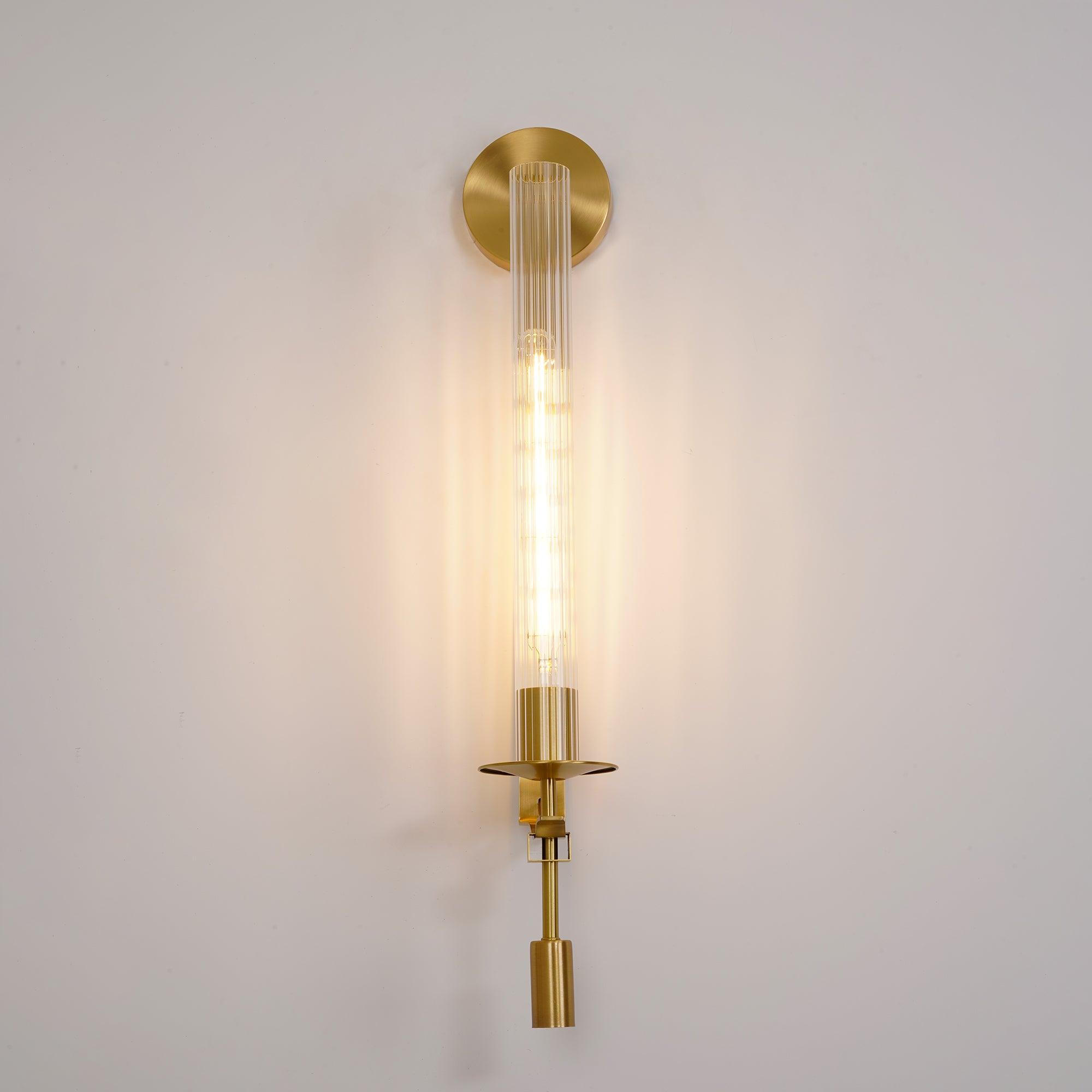 Ceshaisra French Classicism Plug-in Brass Glass Wall Lamp - Letslighting