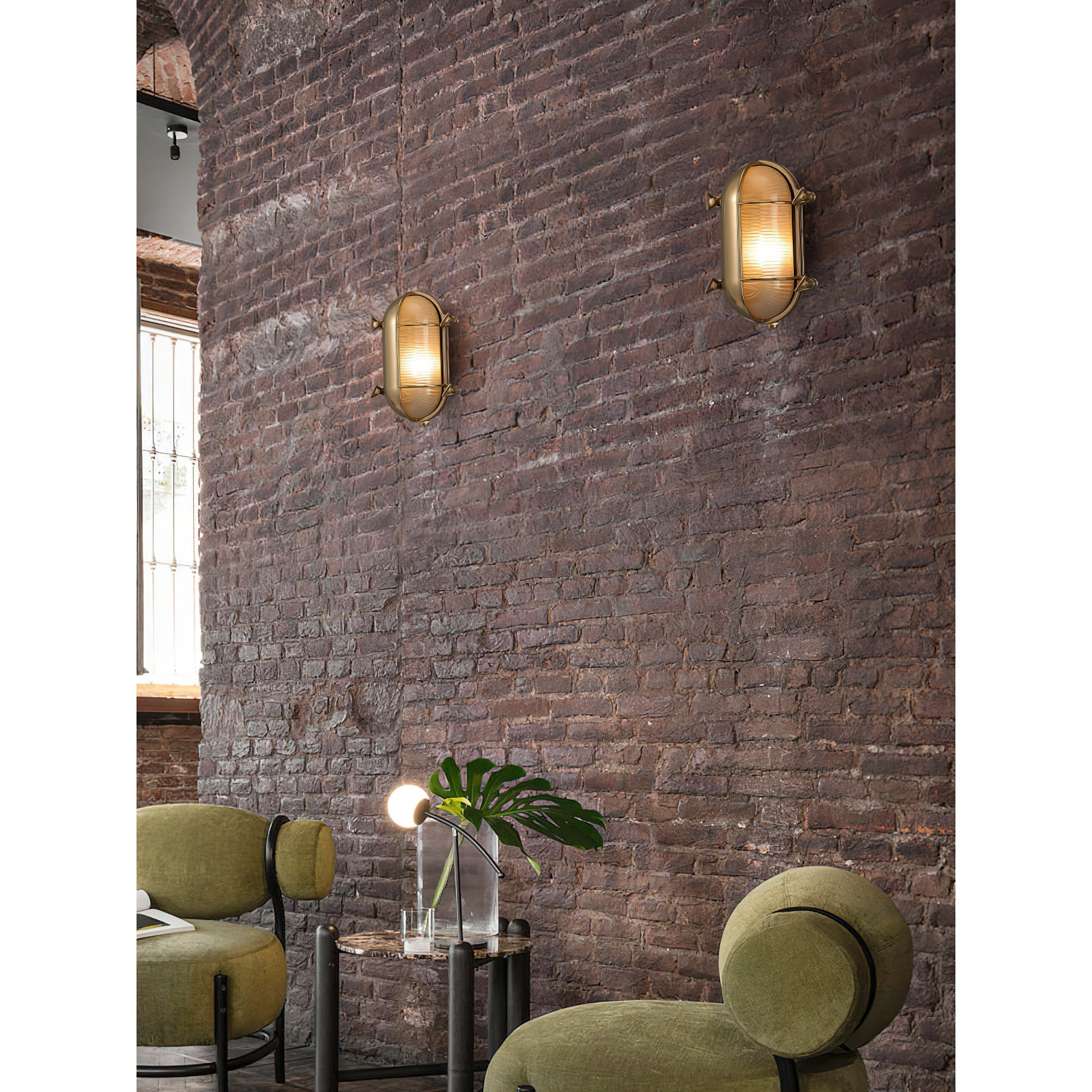 Erthearis Vintage Brass Bunker Sconce Wall Lamp - Letslighting