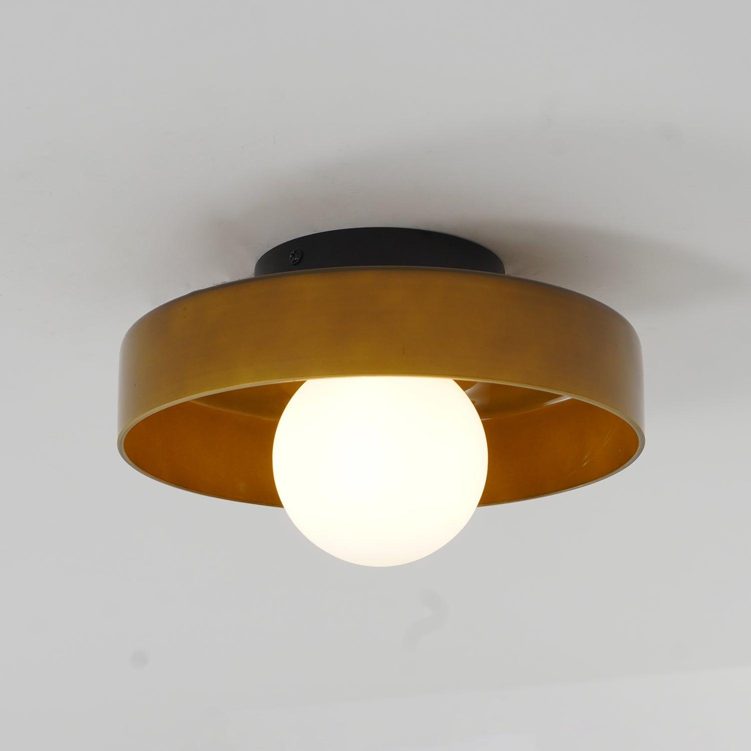 Solara Ceiling Lamp Orange Ring Playful Sculptural - Letslighting