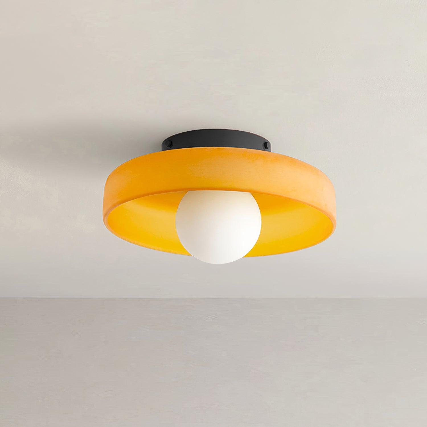 Solara Ceiling Lamp Orange Ring Playful Sculptural - Letslighting
