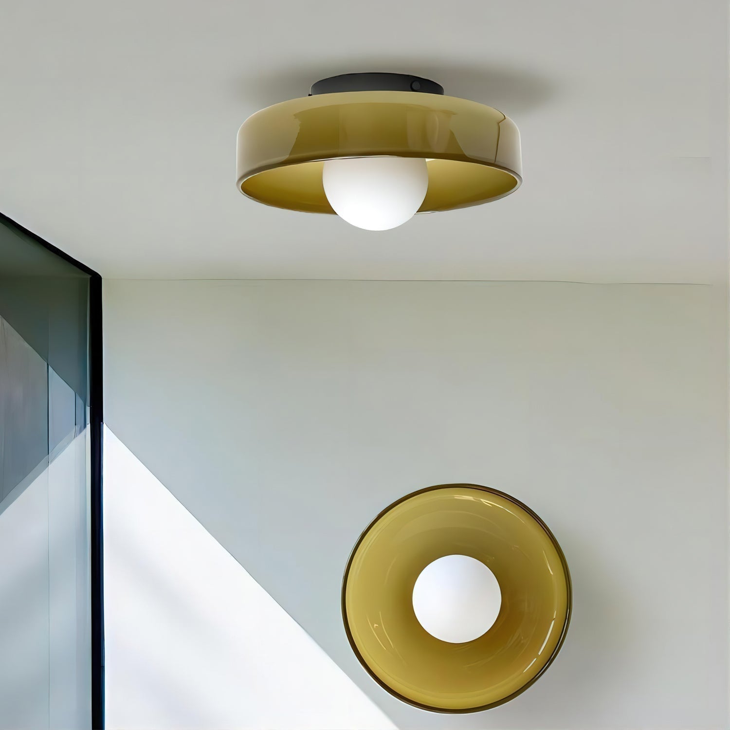Solara Ceiling Lamp Orange Ring Playful Sculptural - Letslighting