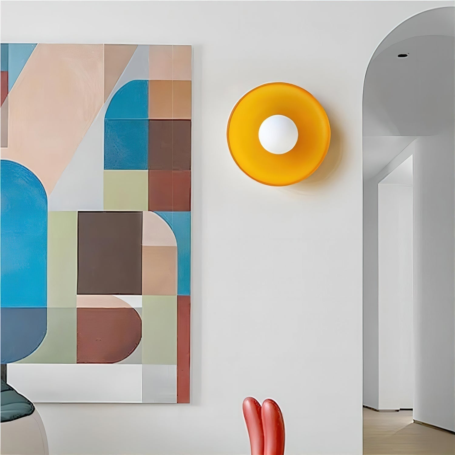 Solara Ceiling Lamp Orange Ring Playful Sculptural - Letslighting