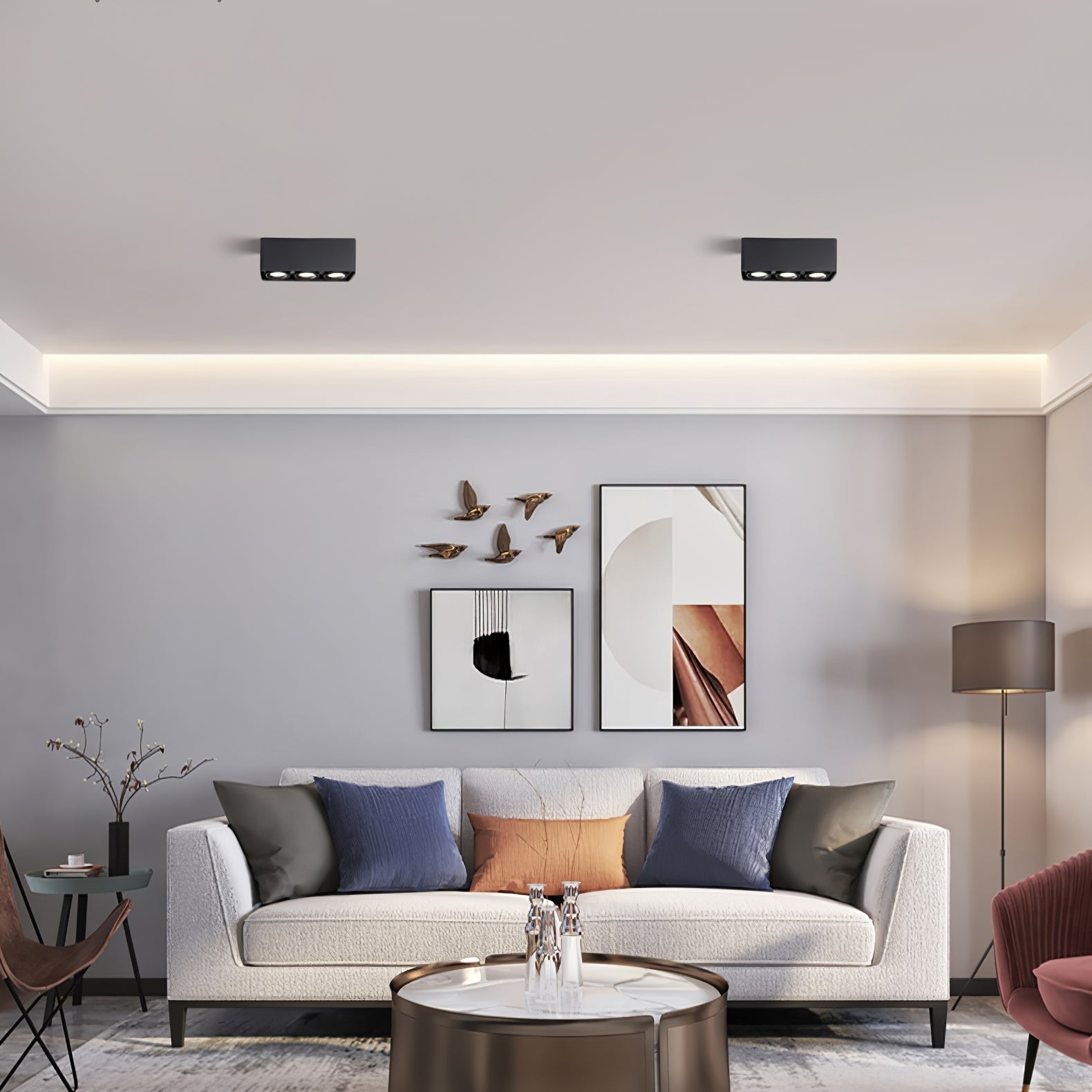 Solara Spotlight Surface Mount Twin LED Angular Minimalist - Letslighting