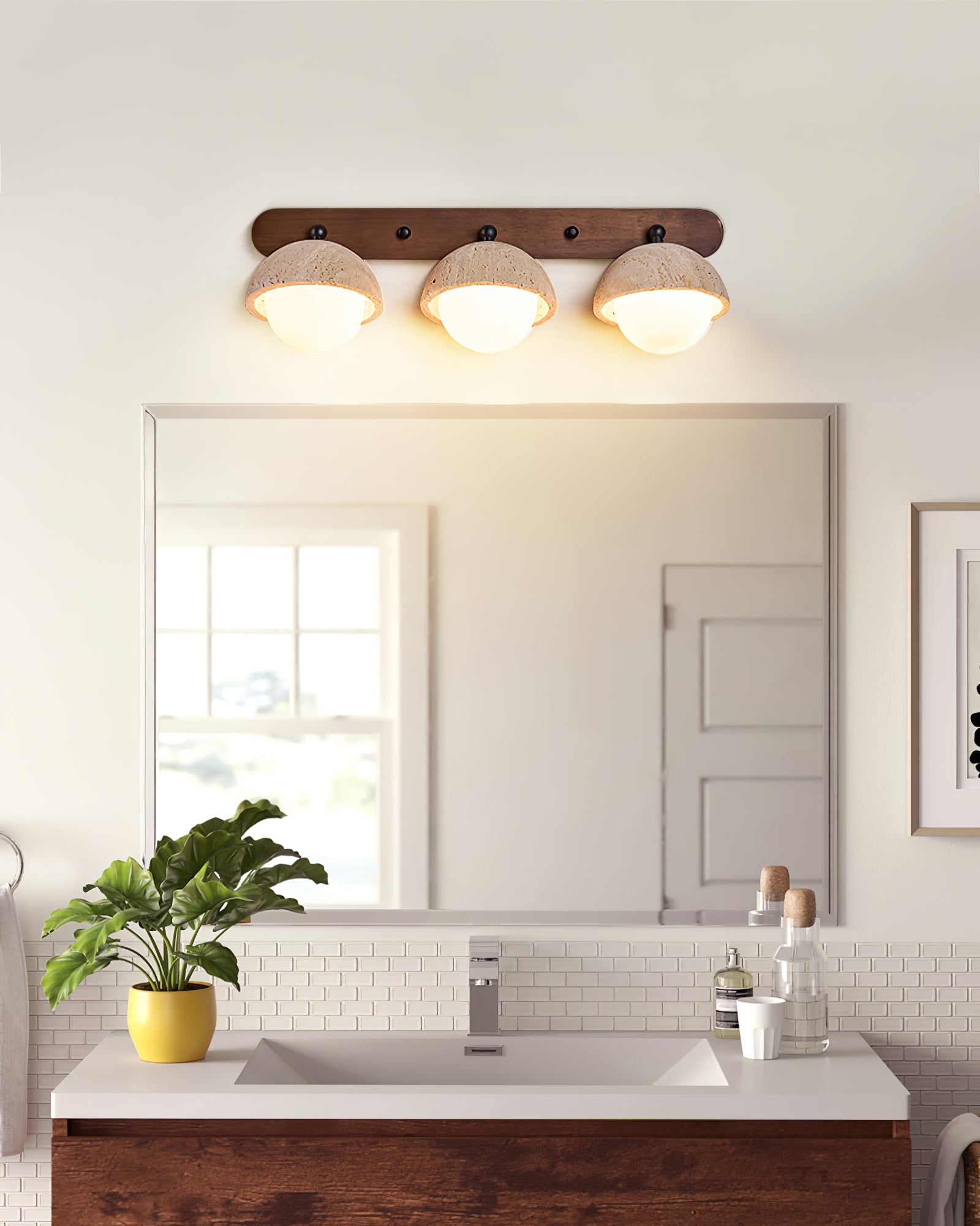Avtale Arc-Shaped Travertine Wall Light - Neutralighting