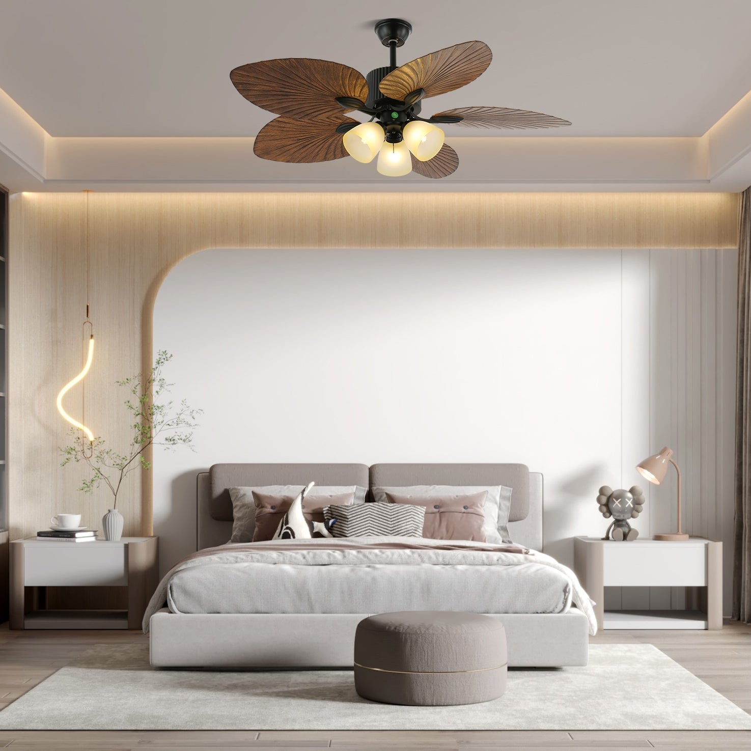 Alora Tropical Wood Ceiling Fan Light - Letslighting