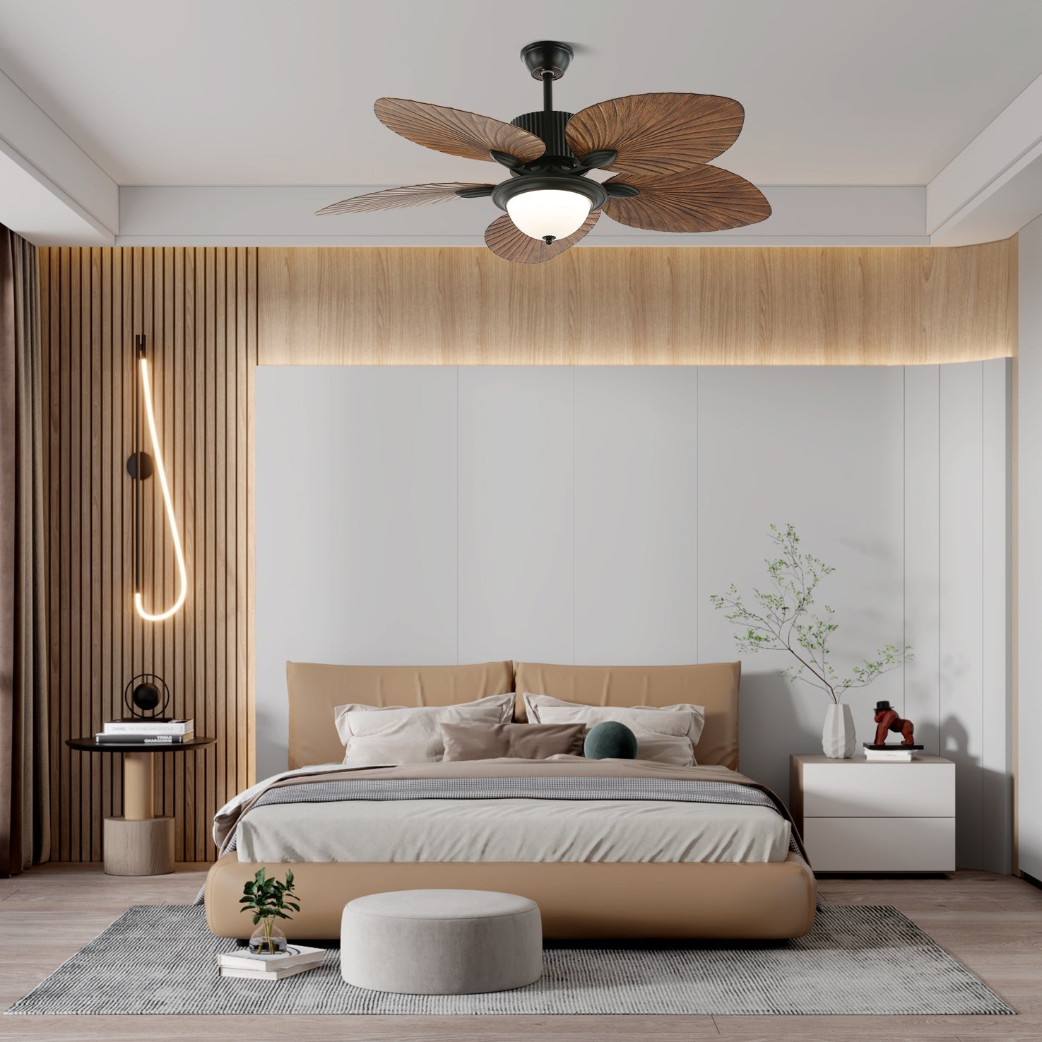 Alora Tropical Wood Ceiling Fan Light - Letslighting