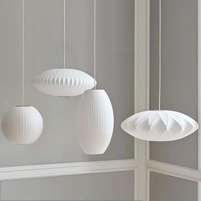 Ritta Vintage Artificial White Silk Shade Single Pendant Light