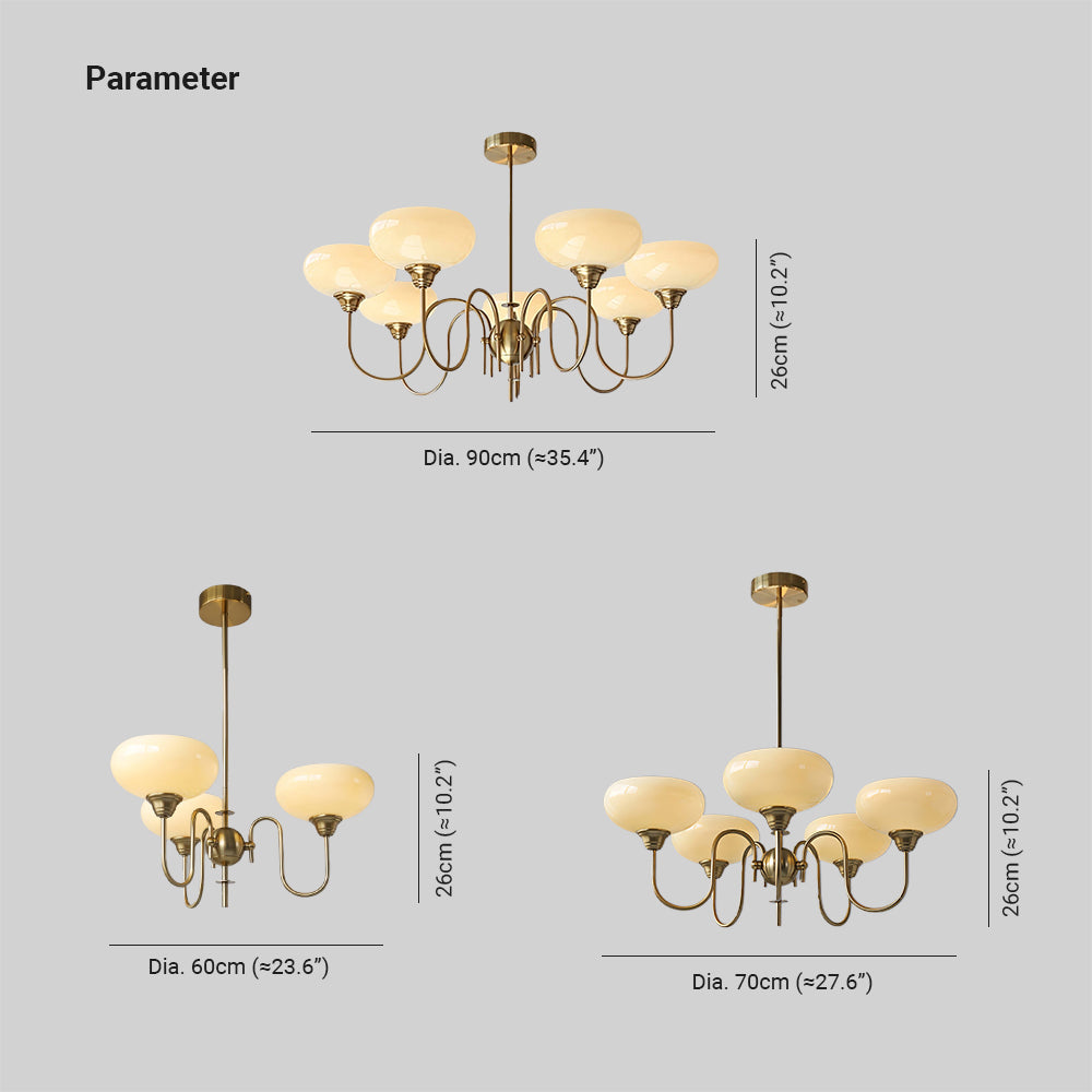 Arisha Vintage LED Metal Glass Chandelier Living Room