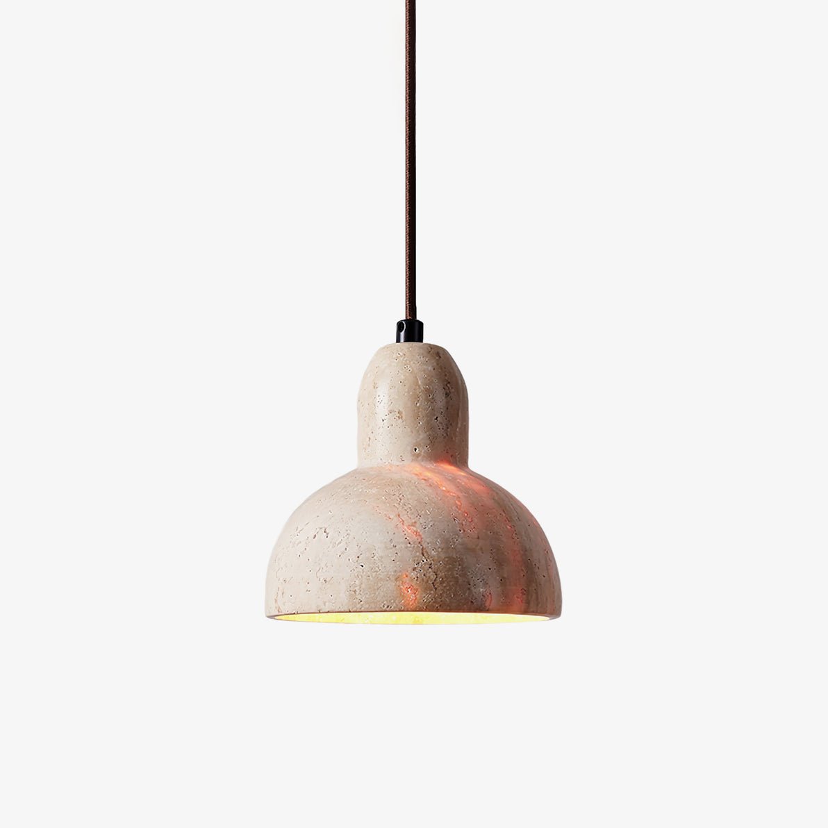Vaelior Dome Shade Travertine Pendant Light - Neutralighting