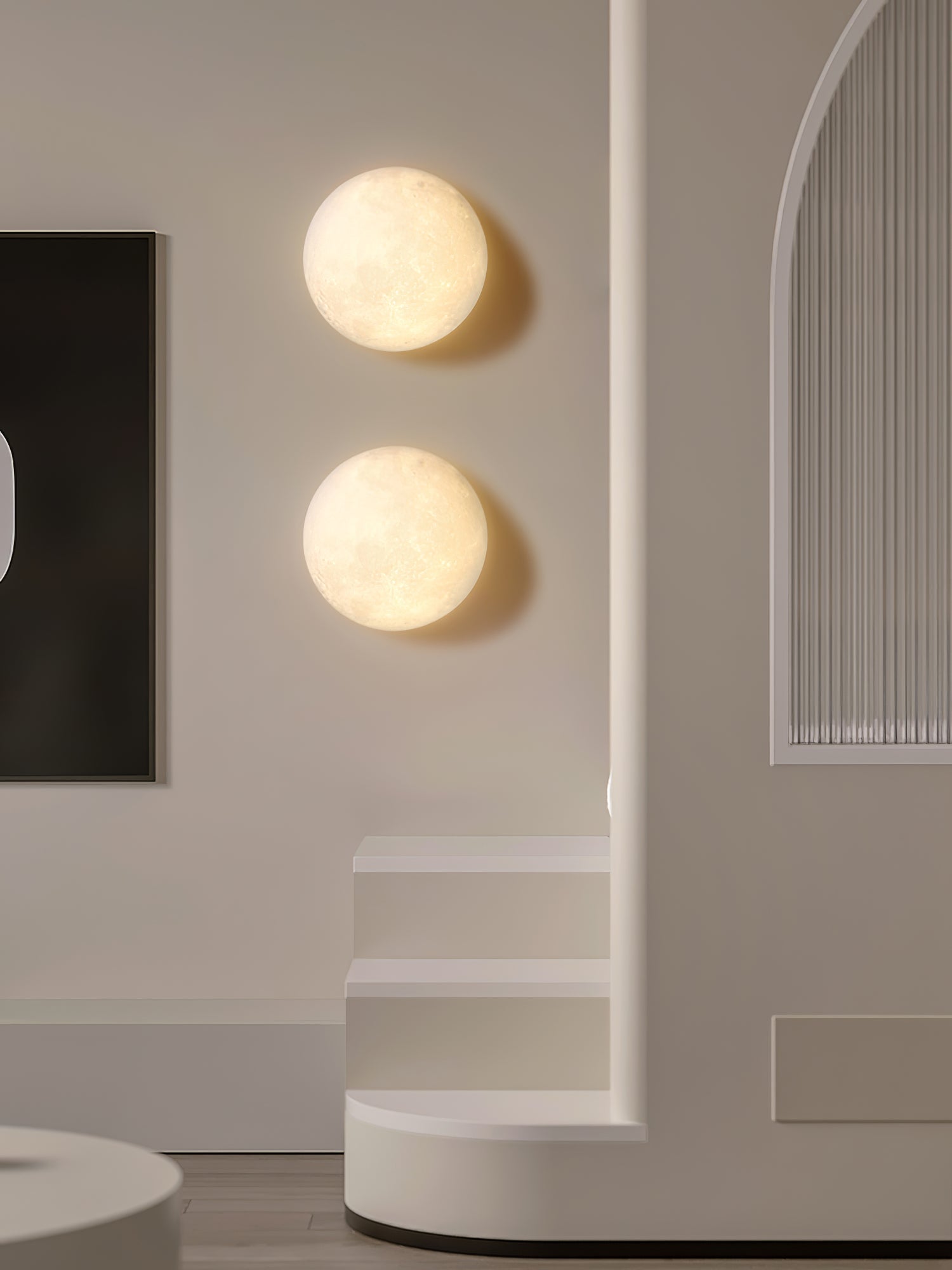 Olsolan Applique Murale 3D en Plastique Art Nordique Lune - Neutralighting