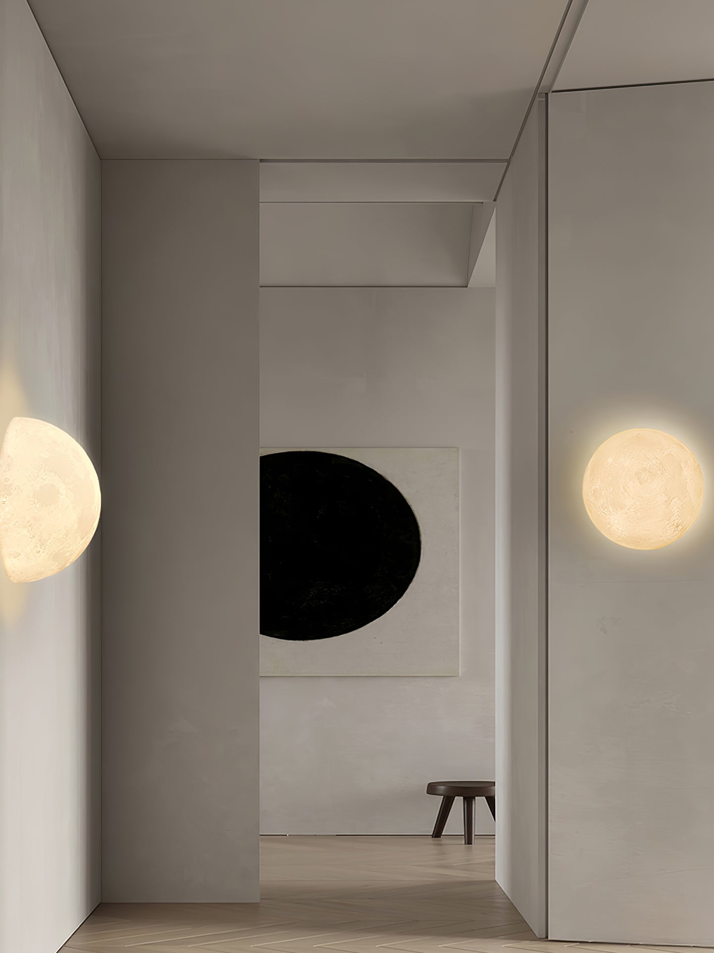 Olsolan Applique Murale 3D en Plastique Art Nordique Lune - Neutralighting
