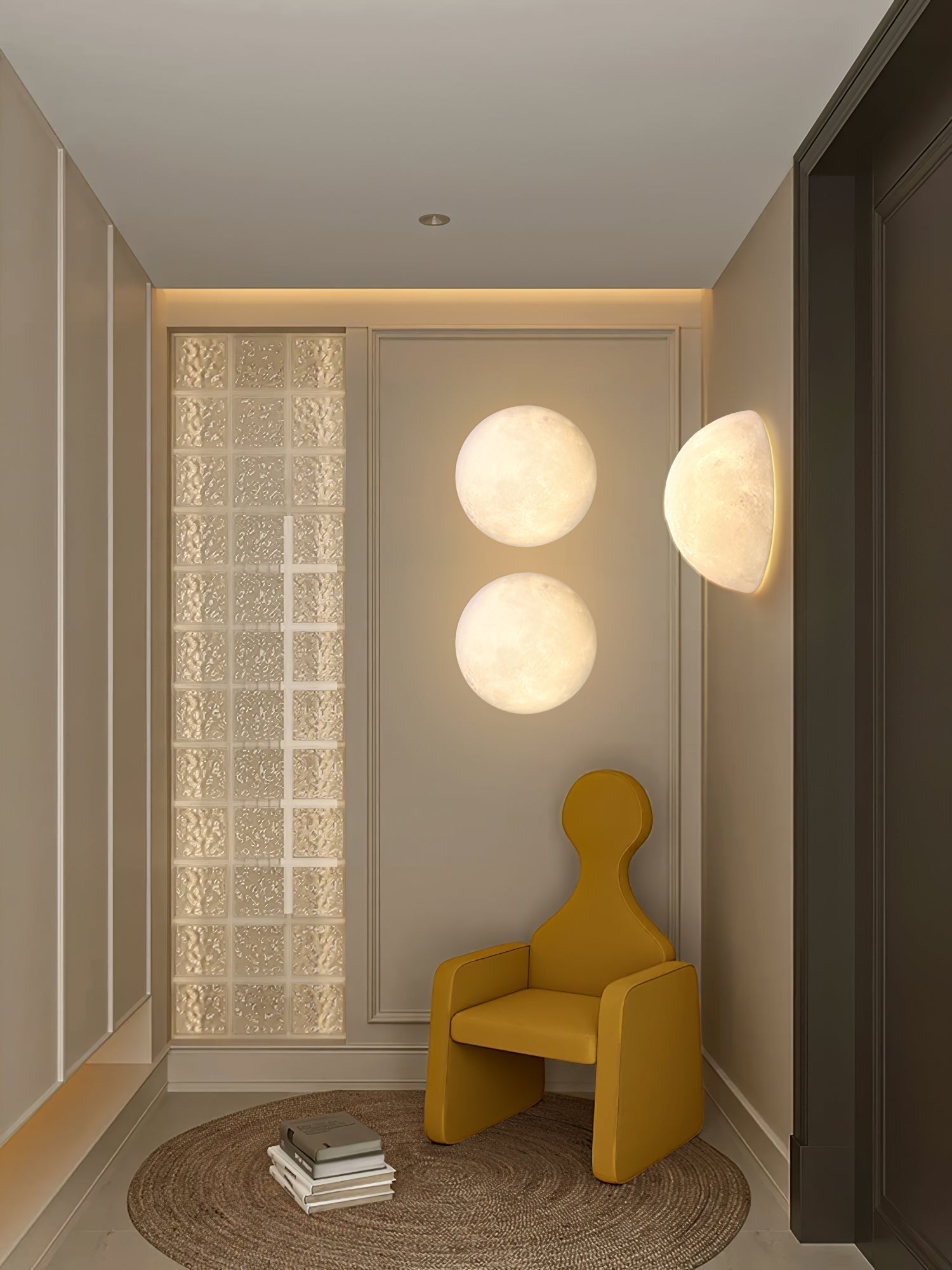 Olsolan Applique Murale 3D en Plastique Art Nordique Lune - Neutralighting