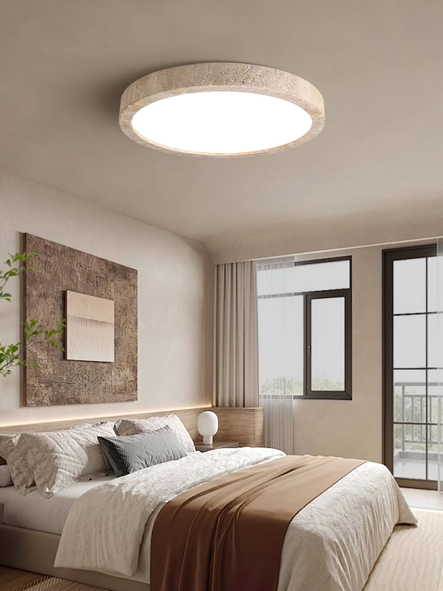 Artalor Minimalist Travertine Ceiling Light - Neutralighting