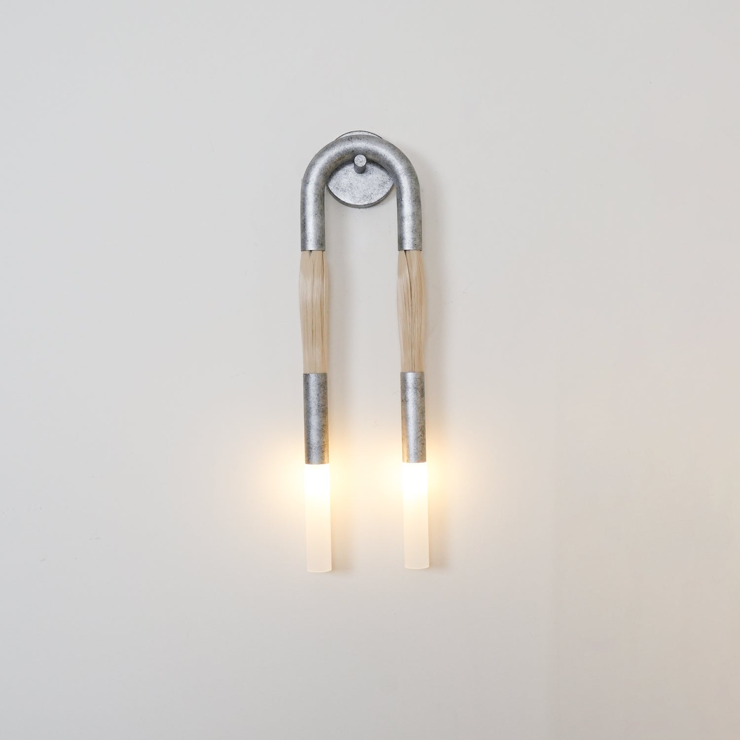 Lustra Wall Lamp Horsehair Glass Brass - Letslighting