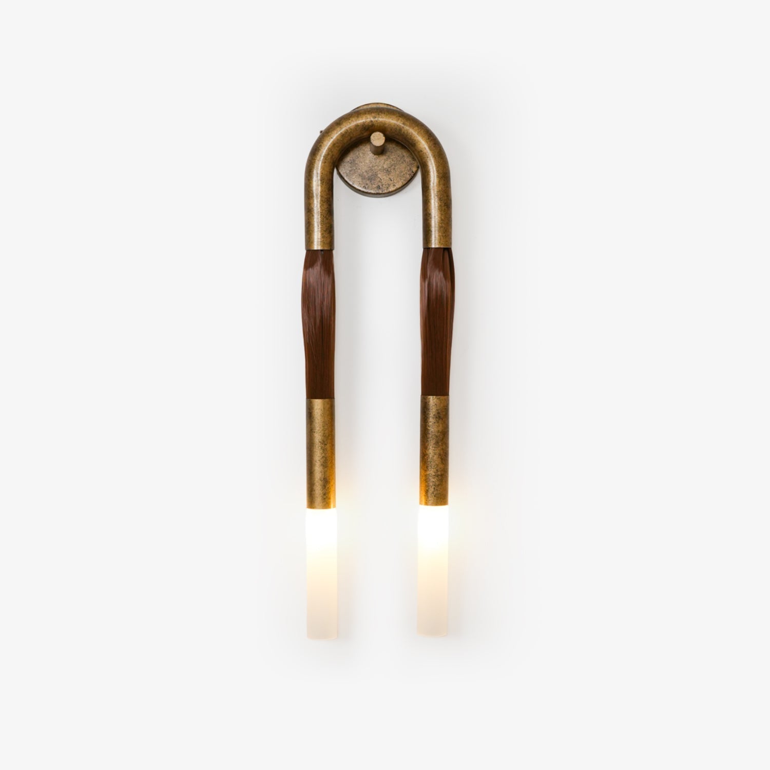 Lustra Wall Lamp Horsehair Glass Brass - Letslighting