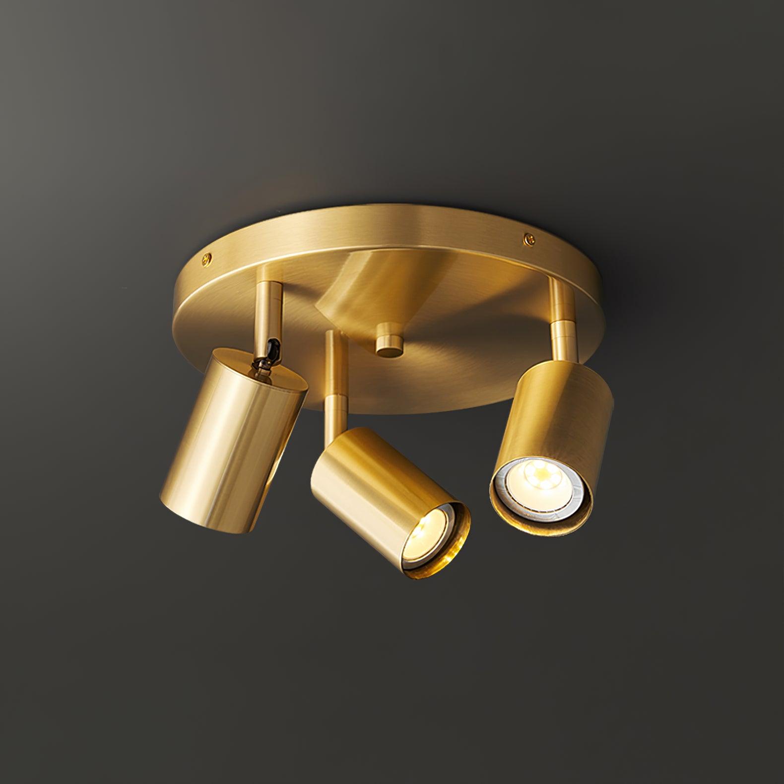 Solara Ceiling Lamp Brass Cylinder Adjustable Contemporary - Letslighting