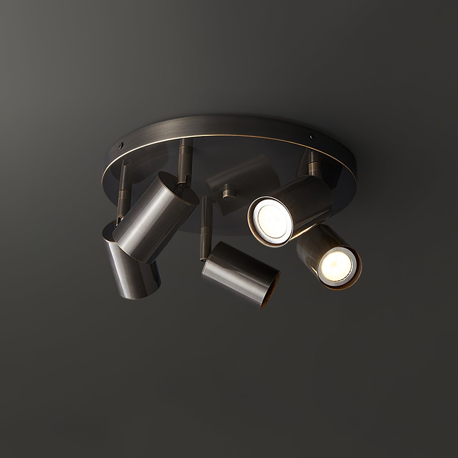 Solara Ceiling Lamp Brass Cylinder Adjustable Contemporary - Letslighting