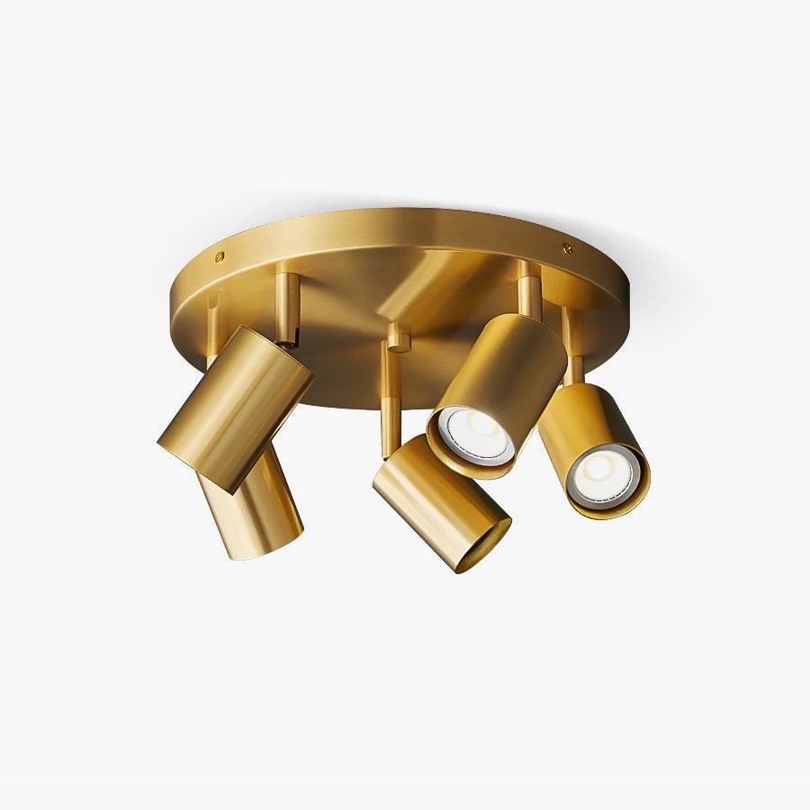 Solara Ceiling Lamp Brass Cylinder Adjustable Contemporary - Letslighting