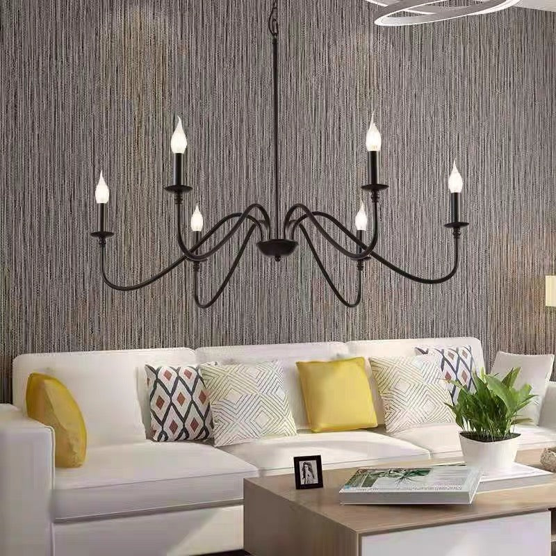 Silva Retro Vintage Golden Candle Metal Chandelier