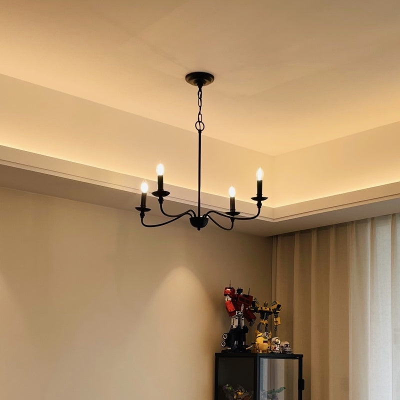 Silva Retro Vintage Golden Candle Metal Chandelier