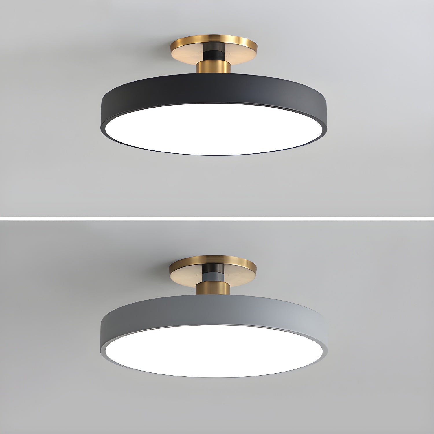 Solara Ceiling Lamp Flush Mount Black and Gold Modern - Letslighting