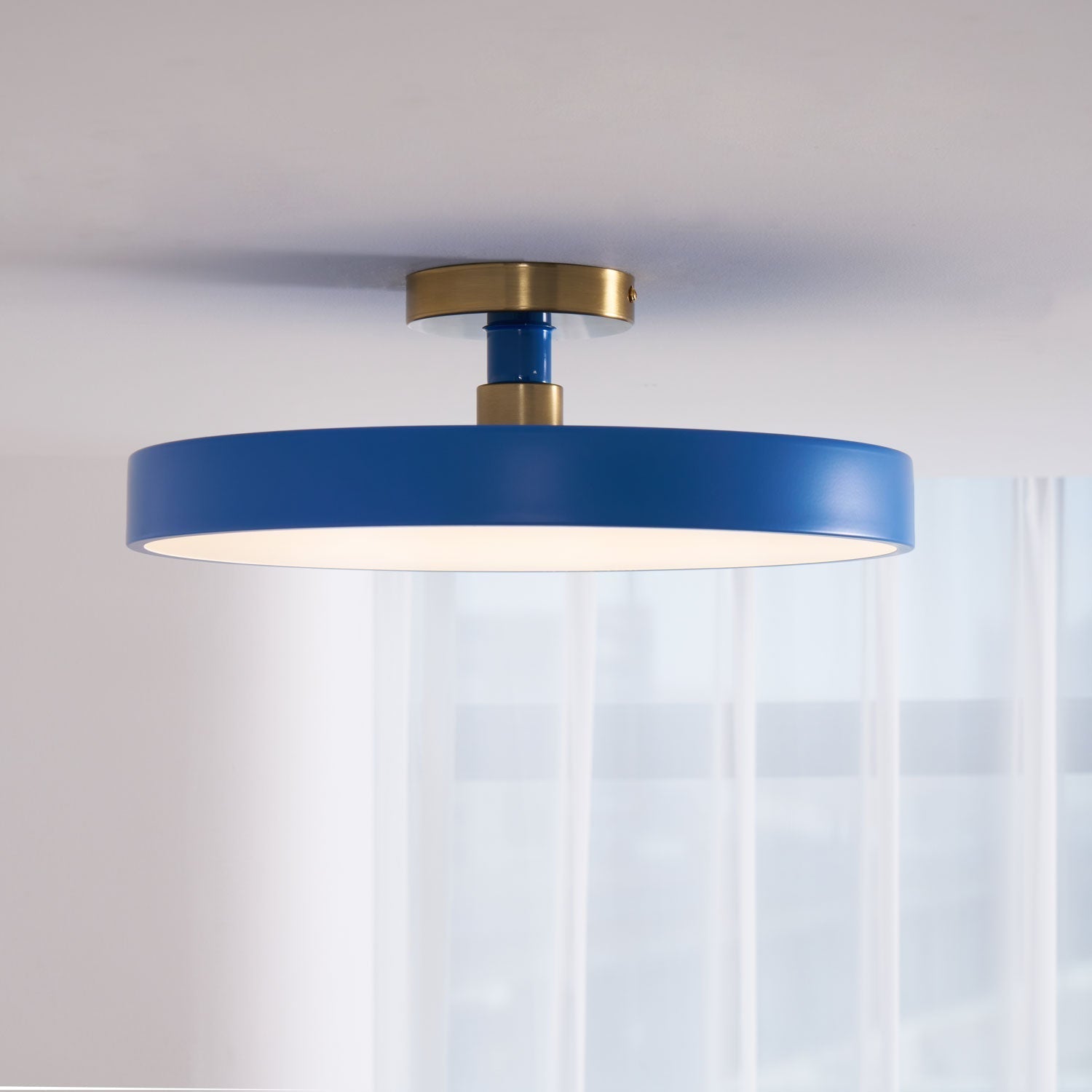 Solara Ceiling Lamp Flush Mount Black and Gold Modern - Letslighting