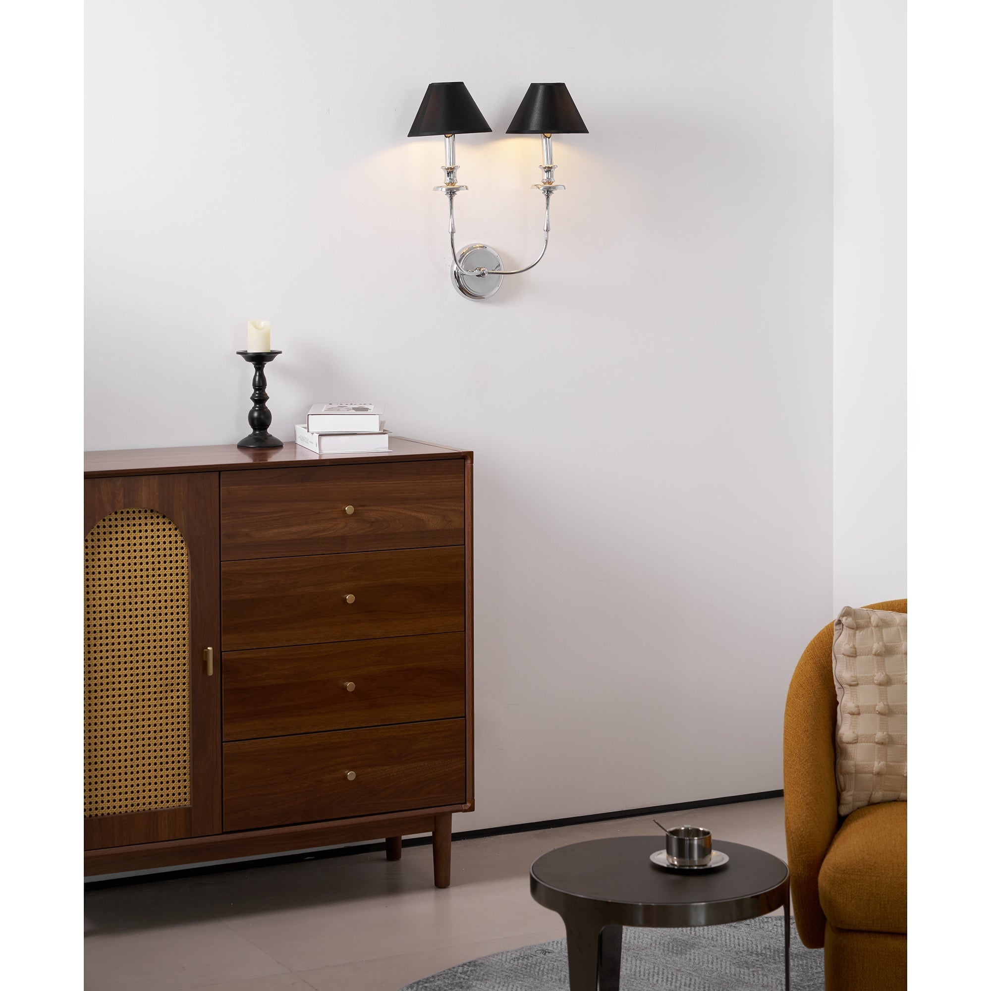 Vedoror Vintage Industrial Brass Fabric Wall Lamp - Letslighting