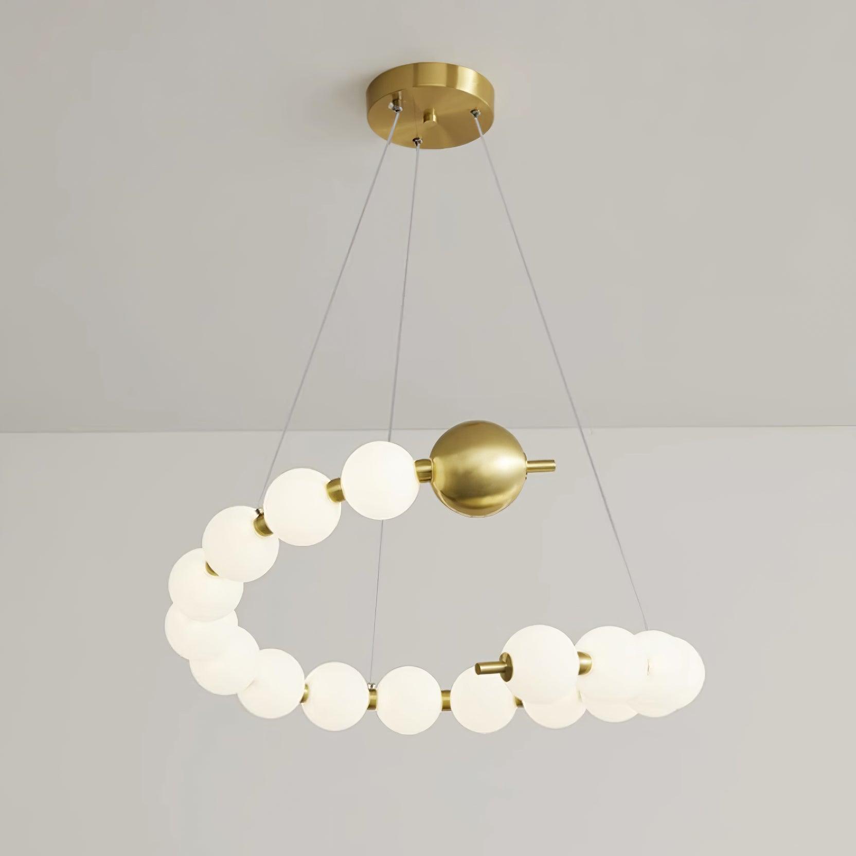 Chandelier Brass Ring Acrylic Spheres Modern Minimalist - Neutralighting