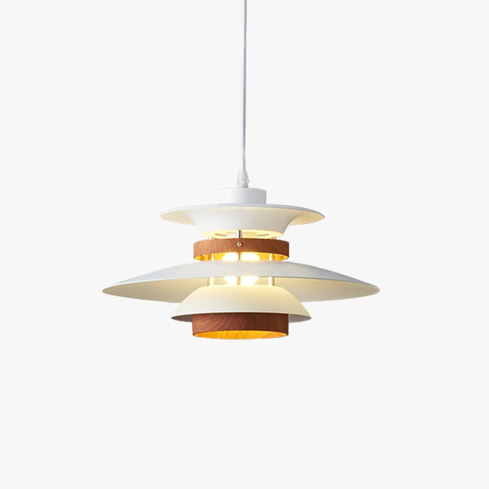 Valentina Modern Pendant Light Black/White/Wood Metal Dining Room