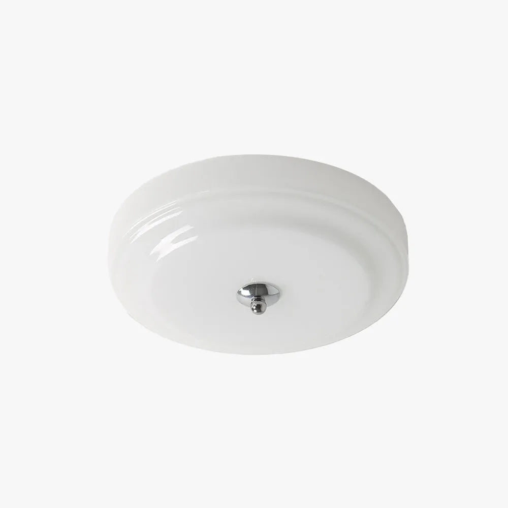 Valentina Design Flush Mount Ceiling Light Metal/Glass White Living Room