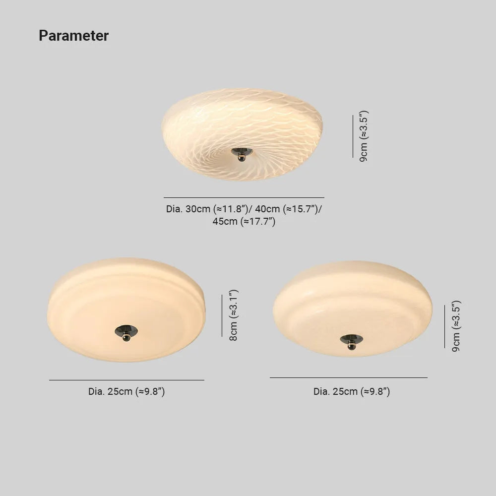 Valentina Design Flush Mount Ceiling Light Metal/Glass White Living Room