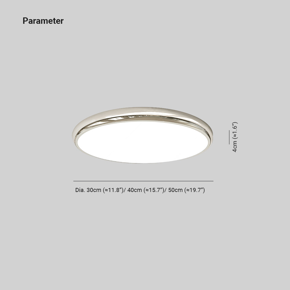 Muto Retro Circle Flush Mount Ceiling Light White Metal Bedroom