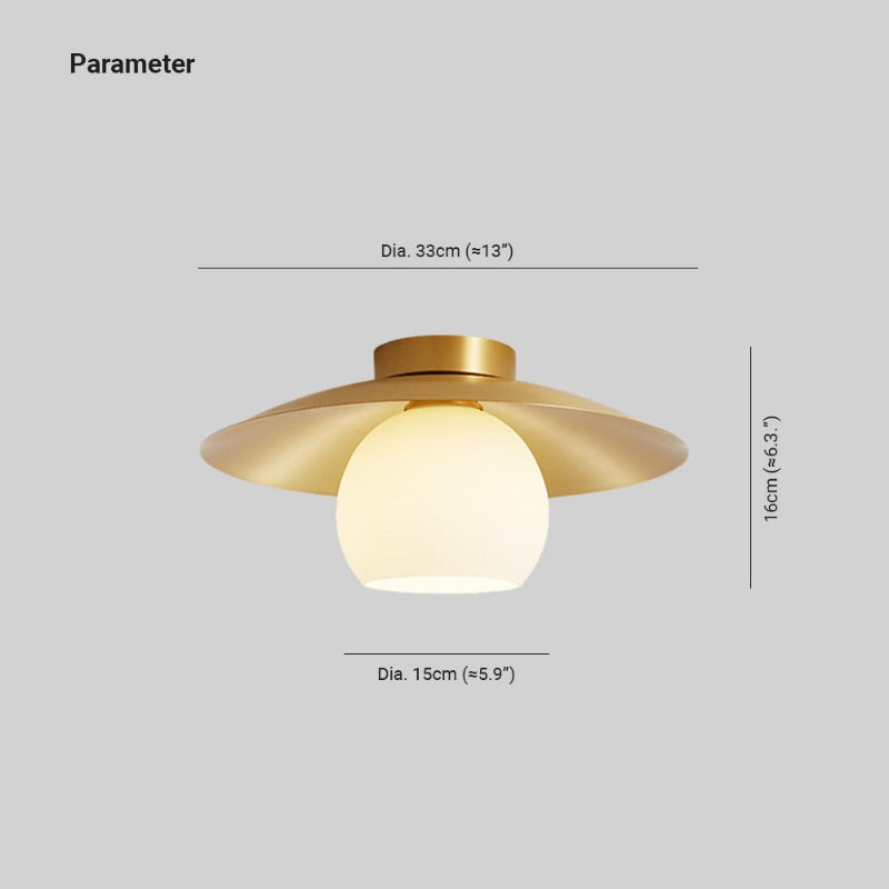 Arisha Nordic Retro LED Flush Mount Ceiling Light Metal Glass Corridor