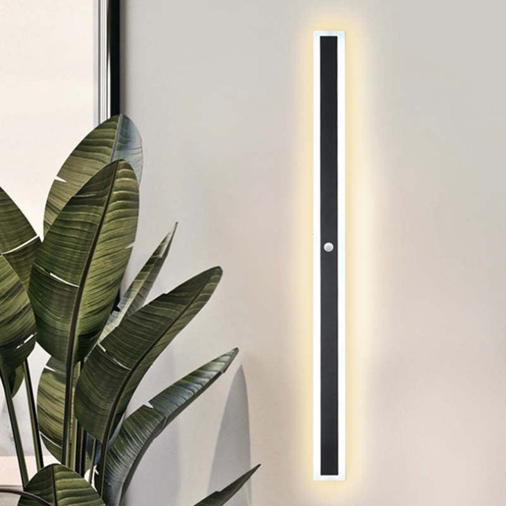 Ray Linear Metal LED Outdoor Wall Lamp, Black/White