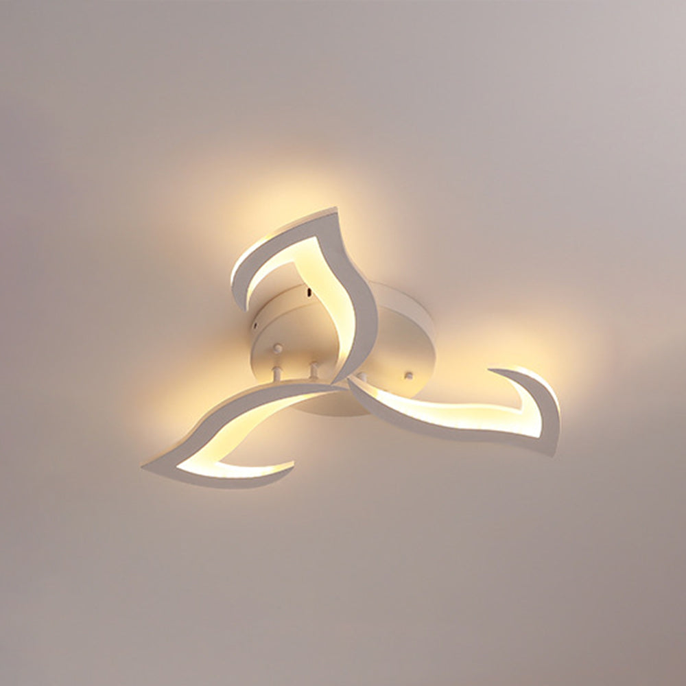 Arisha Elegant Flower Flush Mount Ceiling Light, White/Black