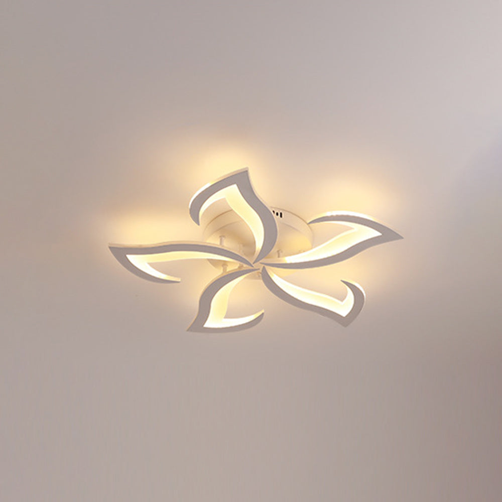 Arisha Elegant Flower Flush Mount Ceiling Light, White/Black
