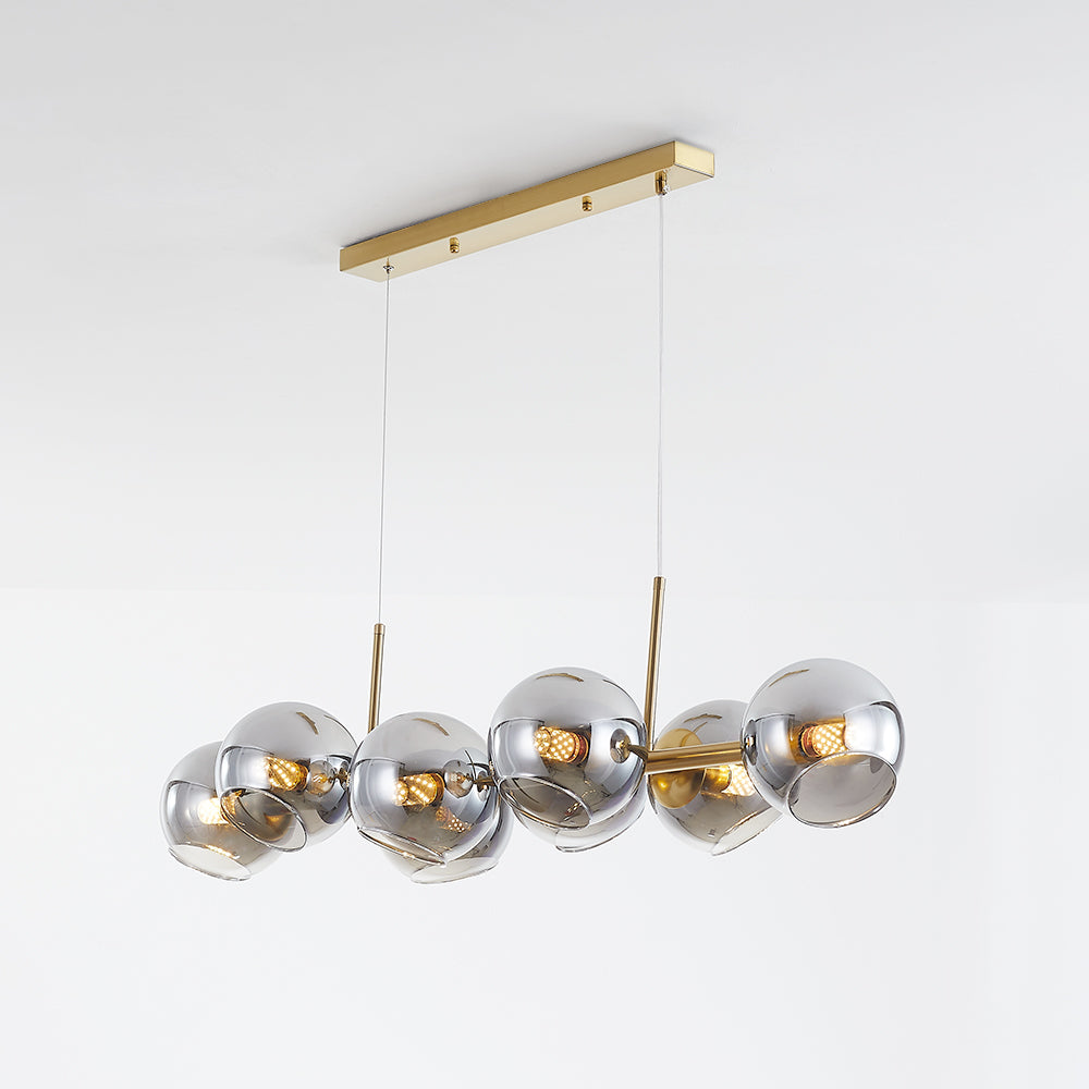 Valentina Modern Glass Globe Bubble Pendant Light Black/Gold