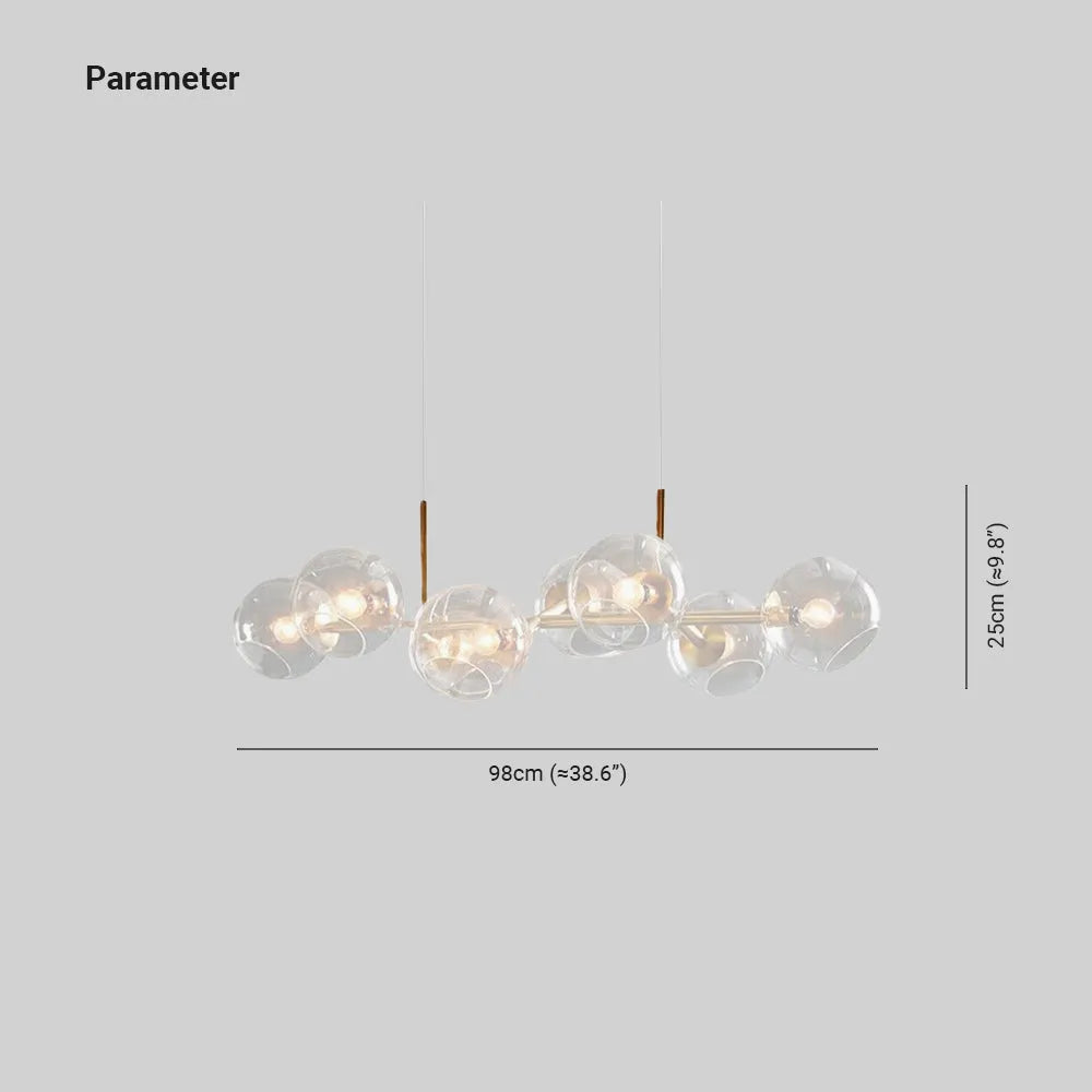 Valentina Modern Glass Globe Bubble Pendant Light Black/Gold