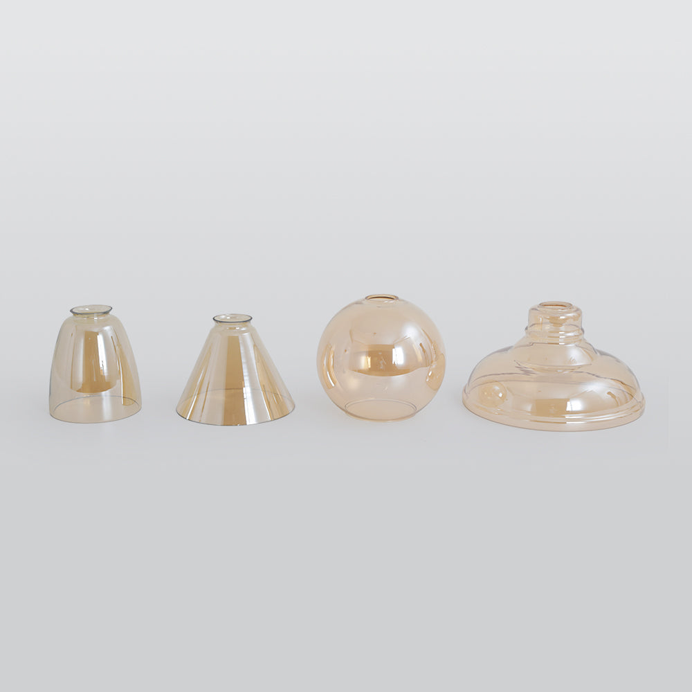 Valentina Industrial Glass Pendant Light Clear/Amber/Smoke Grey
