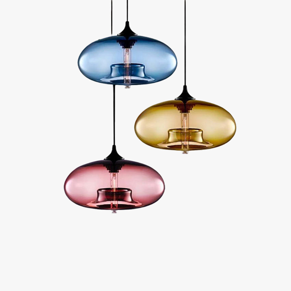 Valentina Modern Bread Shaped Glass Pendant Light, 6 Colour