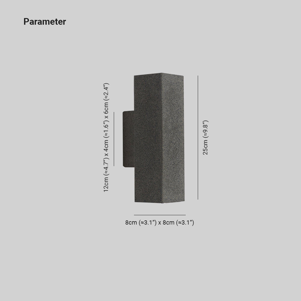 Ray Minimalist Cement Square Outdoor Wall Lamp, White