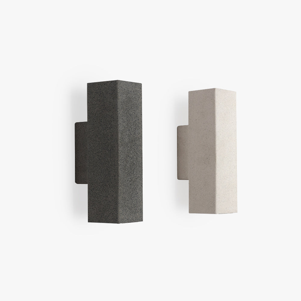 Ray Minimalist Cement Square Outdoor Wall Lamp, White